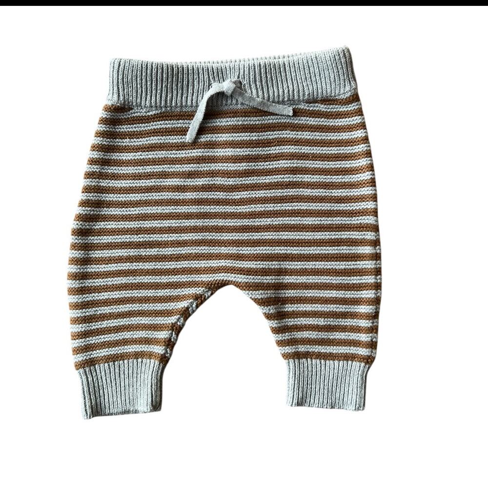 Just One You by Carter’s Knit Baby Pants Brown Gray Stripe 3M